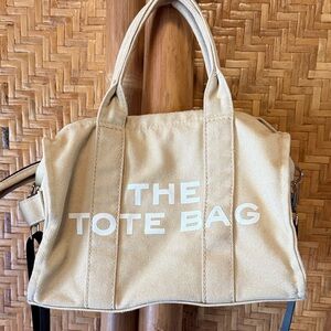 Beige Canvas Tote Bag